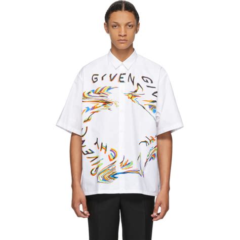 givenchy glitch|Givenchy White Glitch Logo Shirt .